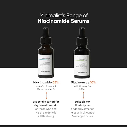 Minimalist Niacinamide 10% + 1% Zinc Face Serum | Reduces Pores, Acne Marks & Oil | Reduces Blemishes for Even Skin Tone | For Women & Men | 1 Fl Oz / 30 ml