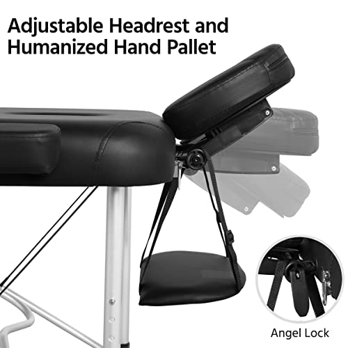 Yaheetech Portable Massage Table - Foldable, Adjustable Height, 28" Wide