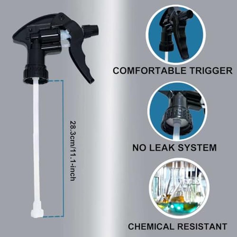 4 Pack 24 oz Spray Bottles - Heavy Duty Black Refillable