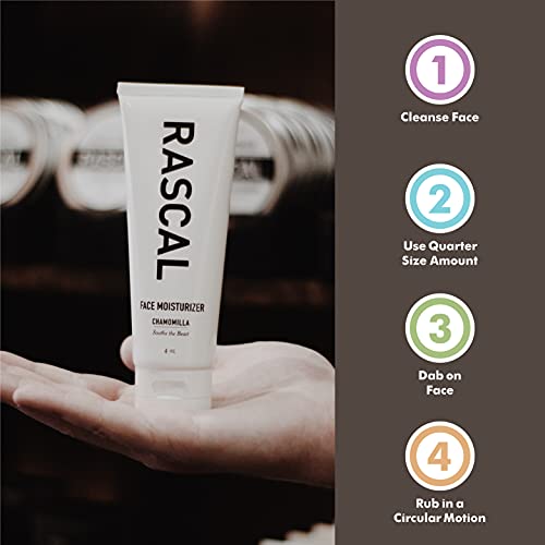 Racal Men's Face Moisturizer - Nourishing and Hydrating Facial Moisturizer for Men, Chamomile Flower Extract & Soybean Oil, Natural Sandalwood Scent, Paraben-Free, Cruelty-Free - 4 Oz