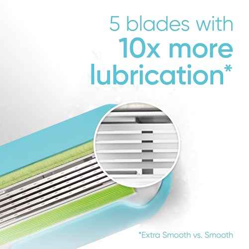 Gillette Venus Extra Smooth Women's Razor with Reusable Handle, 5 Blade Refills and Shower Holder