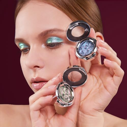 Chameleon Glitter Eyeshadow,Color Shift High Pigment Single Eyeshadow, Smooth Blendable Formula for Party & Evening Looks, Vegan & Cruelty-Free#01
