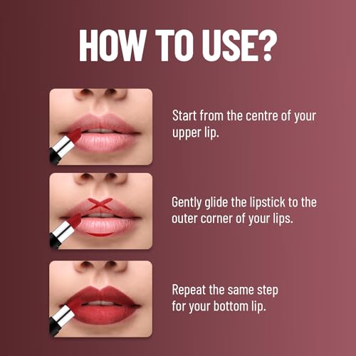 SWISS BEAUTY Pure Matte Creamy Lipstick | Non-drying, Highly pigmented Lipstick | Shade- Burgundy, 3.8gm|