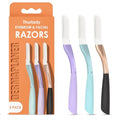 Dermaplane Razor for Women Face, Reusable Dermaplaning Tool, Exfoliating Face Razors for Women, Peach Fuzz Remover, Gently Remove Fine Facial Hair for Smoother Skin, 3 Pack
