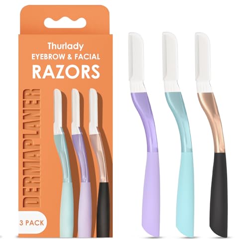 Dermaplane Razor for Women Face, Reusable Dermaplaning Tool, Exfoliating Face Razors for Women, Peach Fuzz Remover, Gently Remove Fine Facial Hair for Smoother Skin, 3 Pack