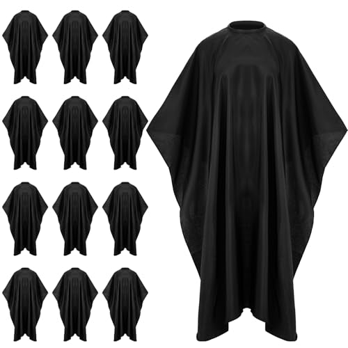 Waterproof Barber Cape - 10pk Black Salon Hair Cutting Apron