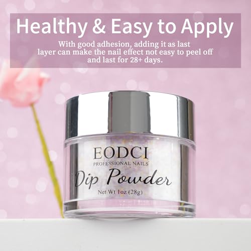 Heart-Shaped Pink Glitter Nail Dip Powder - 1 oz Quick Dry Manicure