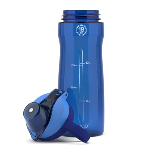 Pogo BPA-Free Tritan Plastic Water Bottle with Chug Lid, 18 Oz, Blue