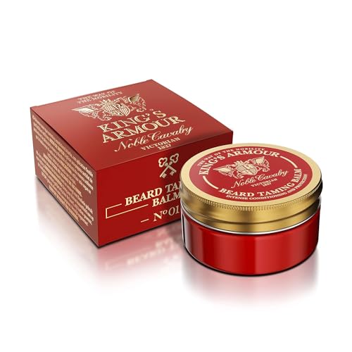 King's Armour Luxury Beard Balm for Men | Argan, Jojoba & Almond Oil | Shape, Soften & Moisturize with Noble Precision | 50ml Premium Grooming Balm - 50 ml (1.69 Fl Oz)
