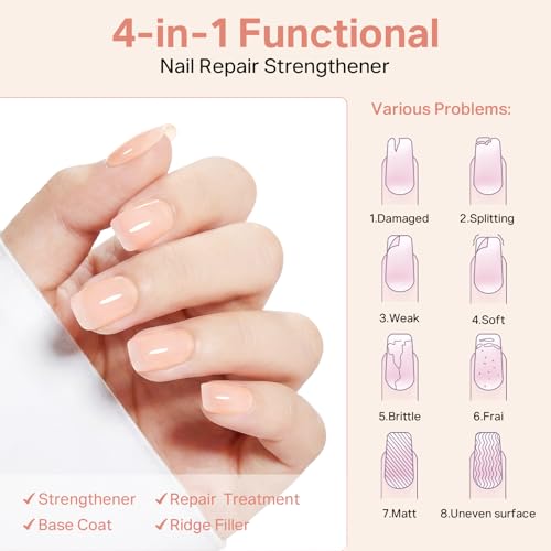 MIZHSE Nail Strengthener for Damaged Nails – Nude Air Dry