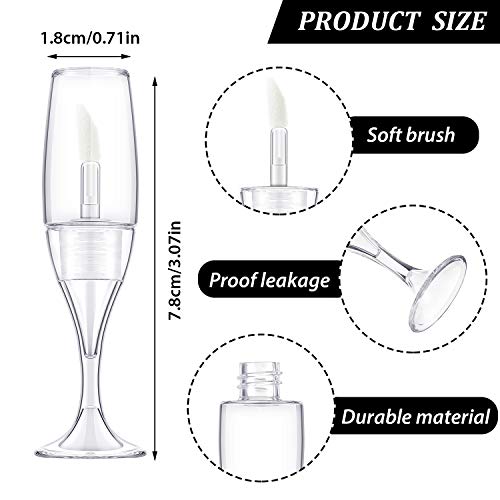 20 Pcs 8ml Empty Lip Gloss Tubes with Funnels - Wineglass Shape