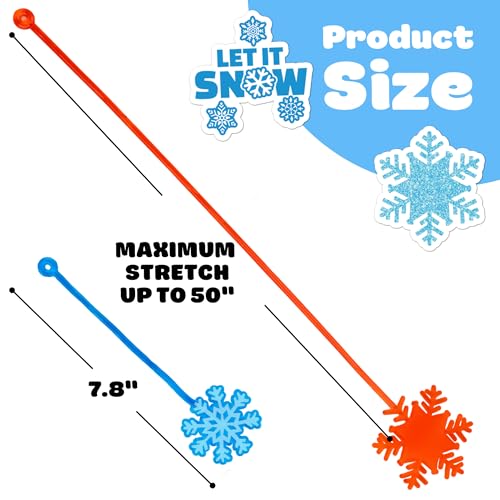 Snowflake Stick Hands Party Favors - 48 PC Set with Temporary Tattoos