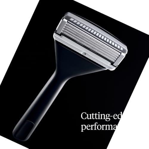 Premium Razor for Men, Handle + 2 Razor Blade Refills + Magnetic Shower Hook, Precision Trim Edge (Matte Black)