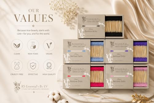 Bamboo Cotton Swabs 200 Count - Eco-Friendly Multi-Color