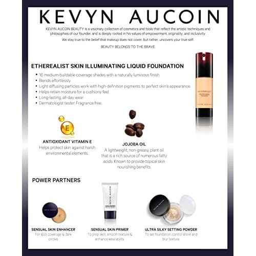 Kevyn Aucoin The Etherealist Skin Illuminating Foundation: Comfortable, shine-free, smooth, moisturize. Medium to full coverage. Makeup artist go to for an even bright natural look.