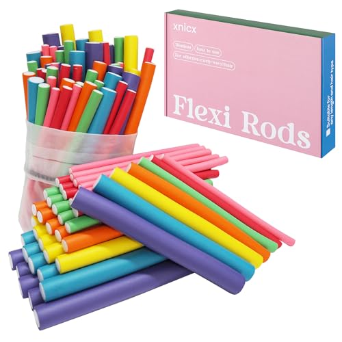 47-Piece Heatless Flexi Rods Set - 7" Soft Foam Hair Rollers for Curls