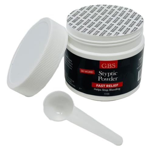 G.B.S Gents Styptic Powder - Quick Stop Bleeding First Aid with Sealed Top & Scoop - Fast Acting Nick Relief for Shaving Cuts, Nosebleeds, Emergency Kit (5oz