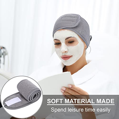 Whaline Spa Facial Headbands 3-Pack - Soft Adjustable Towels for Face & Yoga