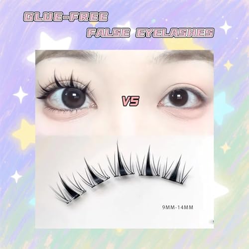 Self-Adhesive Pre-Glued Rogue Doll Cluster Eyelash Extensions, 10-14mm Reusable, DIY Waterproof Cluster Lashes with 12H Hold, No Glue Needed, Easy to Apply, Natural Look Cluster Lashes (03 Rogue Doll)