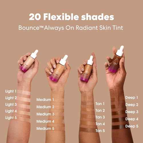 Beautyblender 12-Hour Always on Radiant Skin Tint, Breathable Serum Foundation Stays Put for All Day Long Wear, Infused with Hyaluronic Acid & Niacinamide, Medium 1