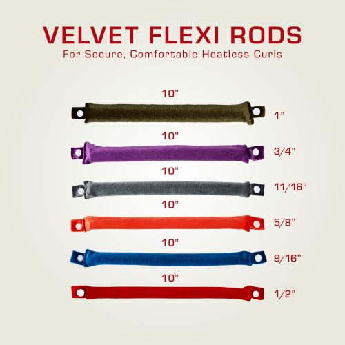 Red by Kiss Velvet Flexi Rods Heatless Curlers, 1" - 3 Pack