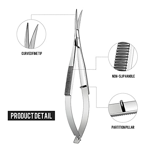 Embroidery Scissors 4.7 Inch Curved Tip Stainless Steel 2 Pack