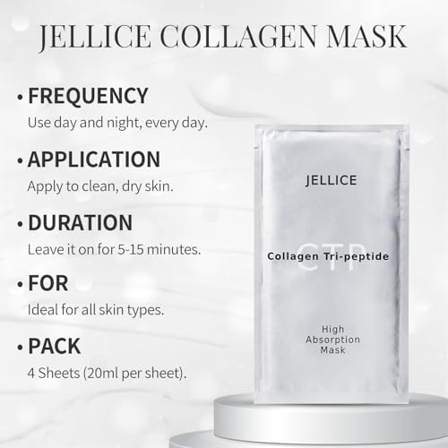 High-Absorption Collagen Face Mask ? Premium Japanese Sheet Mask with Collagen Tripeptides, Hyaluronic Acid, Niacinamide & Botanicals ? Firming, Smoothing, Hydrating ? 4 Pack