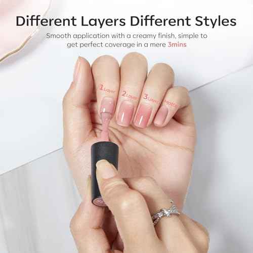 modelones Jelly Gel Nail Polish, 15 ML Jelly Nude Pink Nail Polish Sheer Neutral Color Long Nails Natural Translucent Soak Off U V Gel Clean Girl Nails for Women Nail Art French Tip Manicure at Home