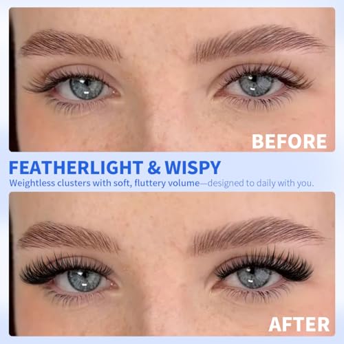Kiromiro Wispy Lash Clusters 10-16mm C Curl DIY Extensions (144pc)