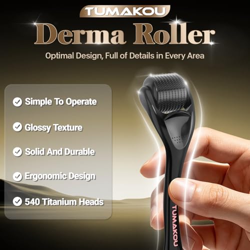 TUMAKOU Derma Roller 0.25mm Microneedling for Face & Hair