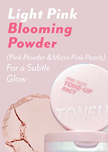 I'M MEME Compact - Tone-up Pact | Korean Pressed Powder for Pink Blur Effect, with Calamine, Mattify Skin, Setting Powder for Makeup, Gift, 0.35 Oz