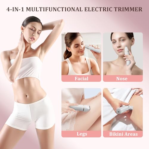 4-in-1 Electric Bikini Trimmer for Women - Waterproof Facial & Body Grooming Kit