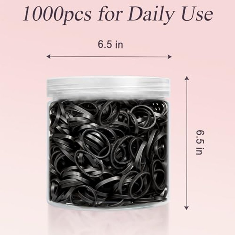 1000pcs Mini Clear Hair Rubber Bands - Soft, Durable Elastic Ties