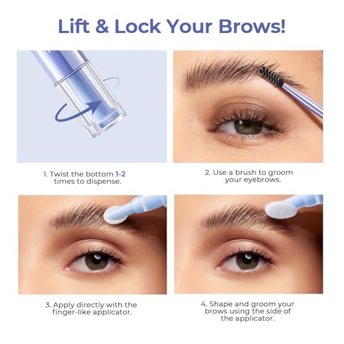 SACE LADY Lift Lock Brow Gel, Glue-Like Hold Clear Eyebrow Gel, With Finger-Like Brush, Long-Last Up To 16 Hours Transparent Eyebrow Glue
