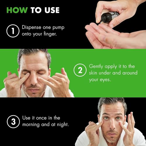 Tiege Hanley Eye Cream for Men, Morning and Night Under Eye Cream With Hyaluronic Acid and Vitamin B3, Helps Reduce the Look of Dark Circles and Puffiness, Anti Aging Men¡¯s Skin Care, 0.5 Oz, 2 Pack