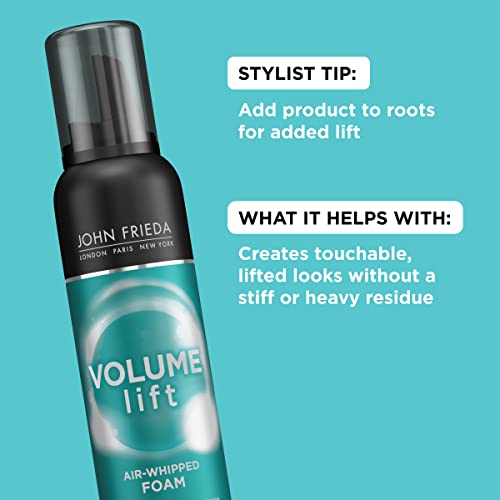 John Frieda Volume Lift Air Whipped Foam, Volumizing Hair Mousse with Air-Silk Technology for Fine or Flat Hair, Adds Lasting Body and Fullness with flexibile Hold, 7.5 Oz