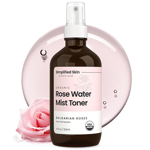 Organic Rose Water Spray for Face & Hair – 4 Fl Oz