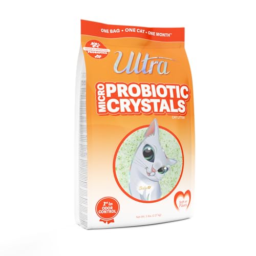 New Ultra Probiotic Micro Crystals Premium Cat Litter - 99.9% Dust Free, Soft on Paws, Fragrance Free - 15 Lbs. Total (3pk of 5 Lbs.)