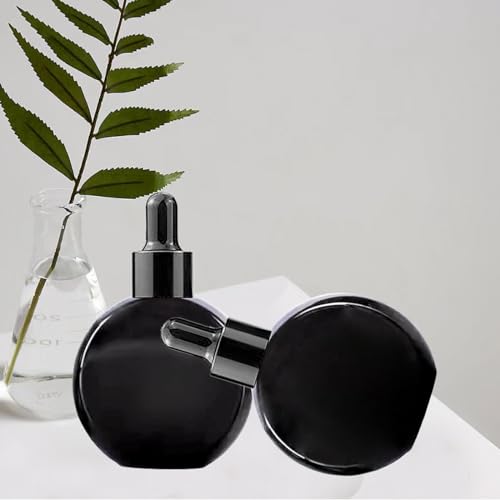 6-Piece 2oz Black Glass Dropper Bottles for Essential Oils