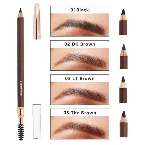 Bodermincer Eyebrow Pencil Longlasting Waterproof Durable Automaric Liner Eyebrow 5 Colors to Choose (5pcs, 2# Dark Brown)