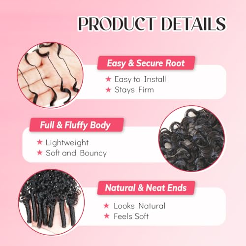 Burmese Curly Crochet Hair for Black Women - 14 Inch Knotless Extensions