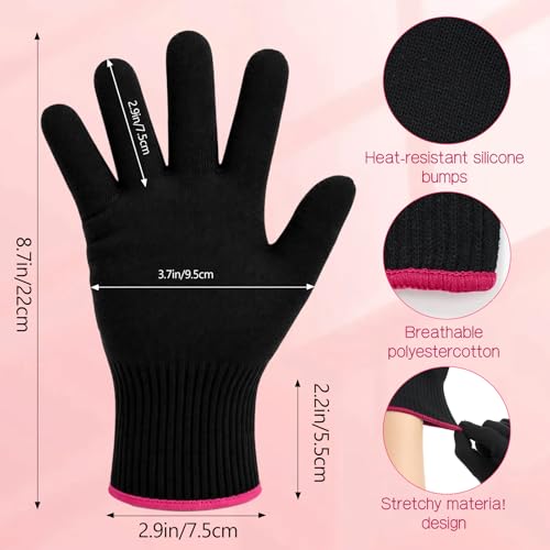 Heat Resistant Gloves for Hair Styling | 3 Pairs