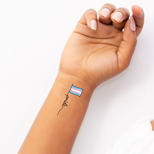Transgender Flag Temporary Tattoos - 48 Pack