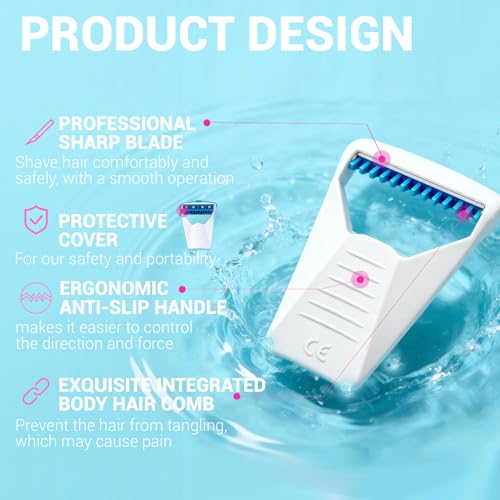 50Pcs Men's Portable shaving Disposable Prep Razors, Individually Package Protection Cover Easy to Carry Stainless Steel Single Blade Professional Dry/Wet for Hotel Gym Summer Travel (BLUE)