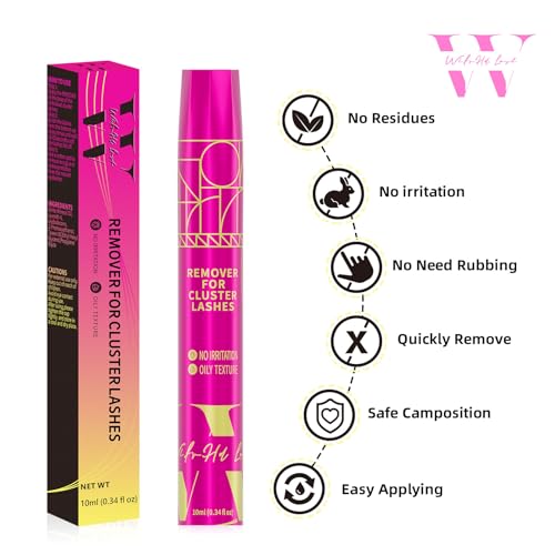 Lash Remover Cluster Lashes Remover Low-Irritating Eyelash Extension Remover Gentle and Mild Lash Self Adhesive Eyelashes Remover Glue for Beginner Use At Home(10ml)