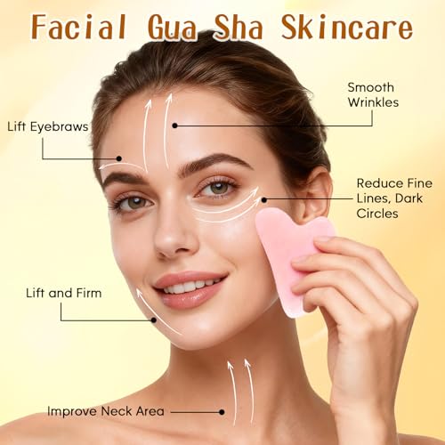 Vitamin E Rose Oil & Gua Sha Massage Tools Set, Gua Sha Oil for Face & Body, Organic Vitamin E Oil for Moisturizing and Hydrating, Anti Aging, Self Skin Care Gifts for Her Women