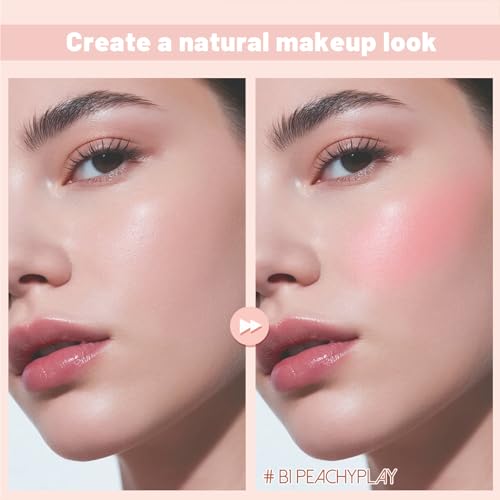 Multi Texture Blush Cream, Liquid, Powder & Jelly Blushes for Cheeks,Beauty-Matte & Natural Finish Cheek Tint & Blush Palette (B1 PeachyPlay?)