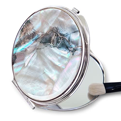 MADDesign Mother of Pearl Compact Makeup Travel Mirror (Marble Gold)