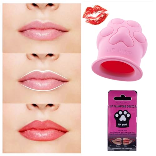 Lip Plumper Device - Cat's Paw Shape Silicone Lip Enhancer Pink
