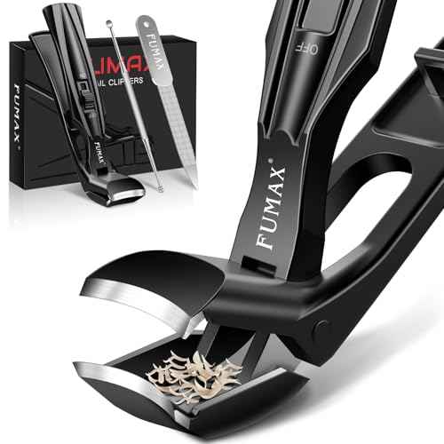 Toenail Clippers for Thick Toenails for Seniors, Large Angled Toe Nail Clippers for Men Thick Nails with Wide Jaw Opening, Heavy Duty No Splash Nail Clippers with Catcher Gifts for Men & Women